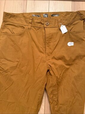 Prana Men's climbing Pants in Mustard Brown